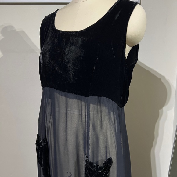 450$ TT MAR SHEER DRESS VELVET POCKETS SIZE SMALL - Picture 3 of 9